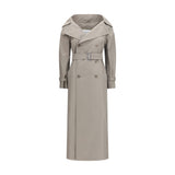 Max Mara Pancia Gray Cotton Trench Coat
