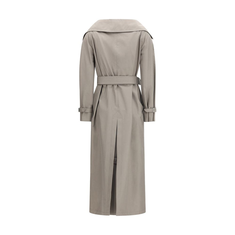Max Mara Pancia Gray Cotton Trench Coat