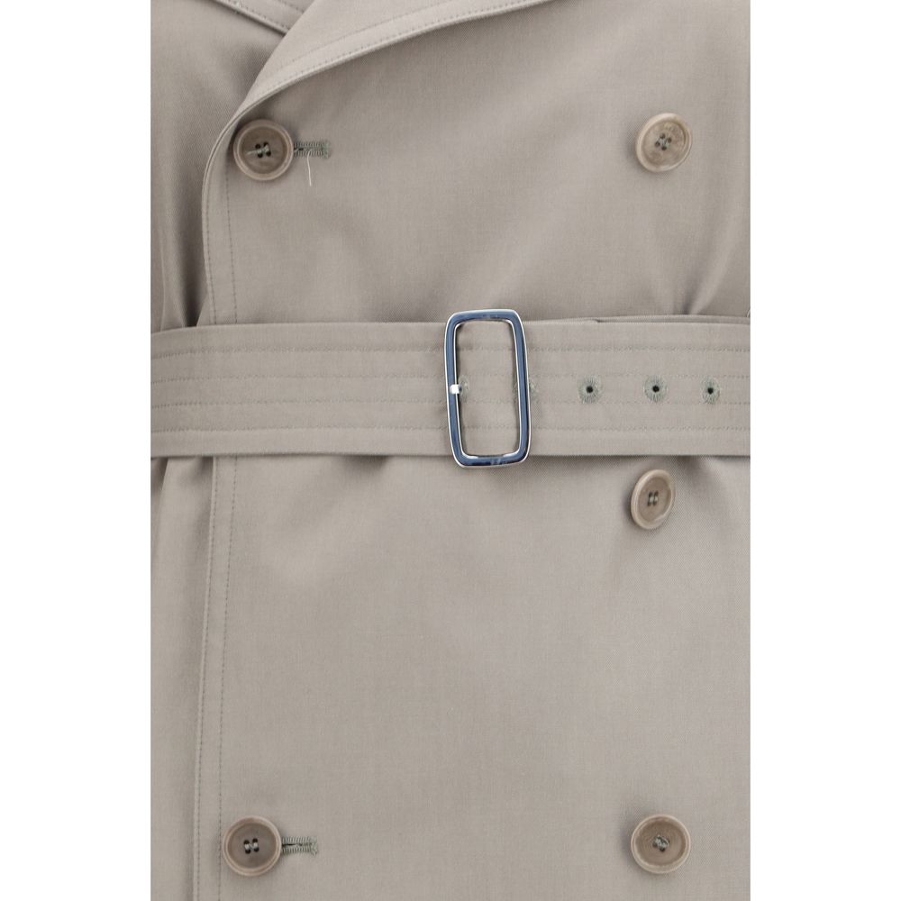 Max Mara Pancia Gray Cotton Trench Coat