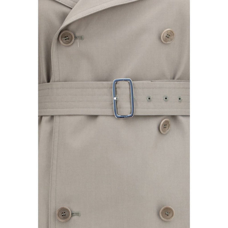 Max Mara Pancia Gray Cotton Trench Coat
