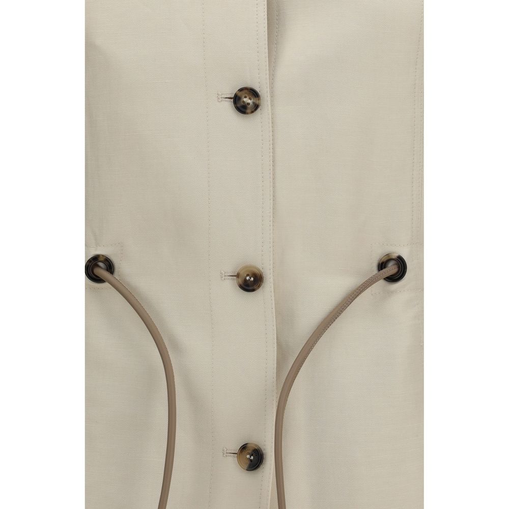 Max Mara Carezza Jacket in Beige Linen and Silk Blend