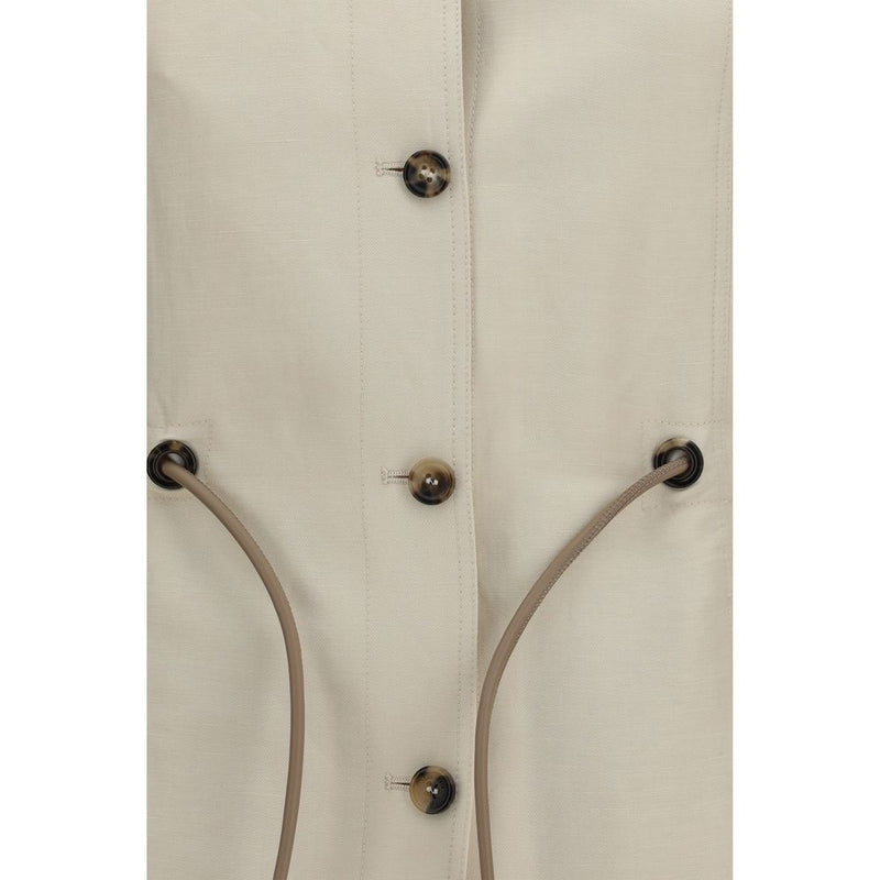 Max Mara Carezza Jacket in Beige Linen and Silk Blend