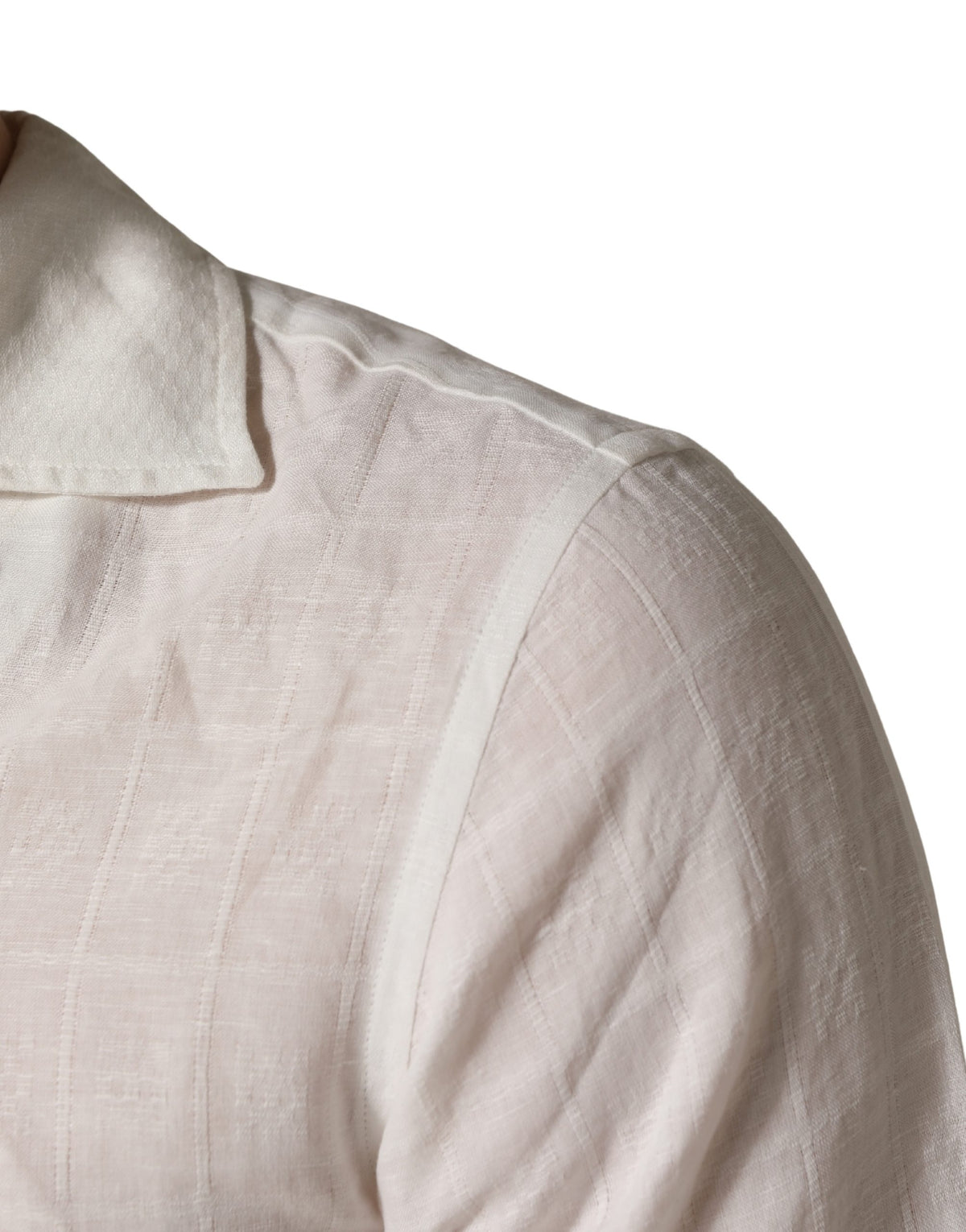 Chemise boutonnée Dolce & Gabbana en lin blanc à manches courtes