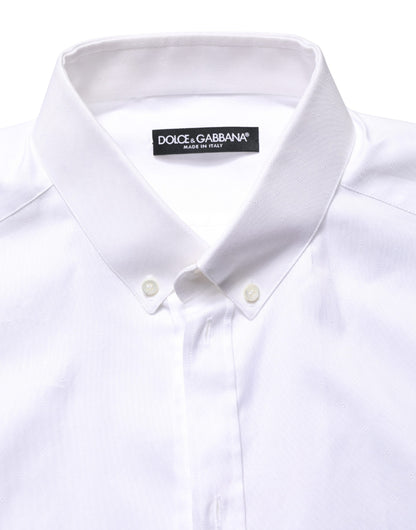 Chemise Dolce & Gabbana en Coton Blanc à Manches Courtes et Boutons