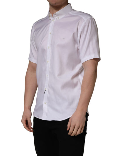 Chemise Dolce & Gabbana en Coton Blanc à Manches Courtes et Boutons