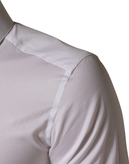 Chemise boutonnée à manches courtes en coton blanc Dolce & Gabbana
