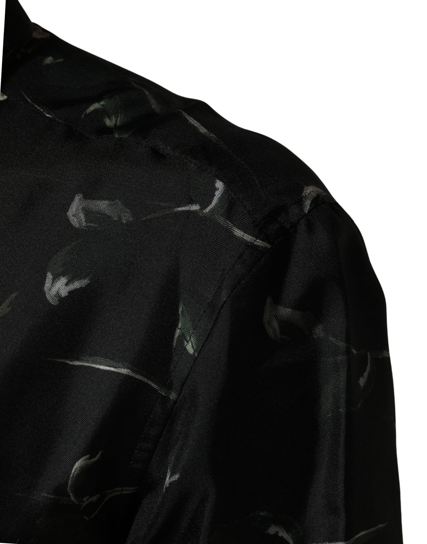 Chemise décontractée à manches longues à imprimé floral noir Dolce & Gabbana