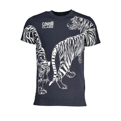 Cavalli Class Blauw Katoenen T-Shirt