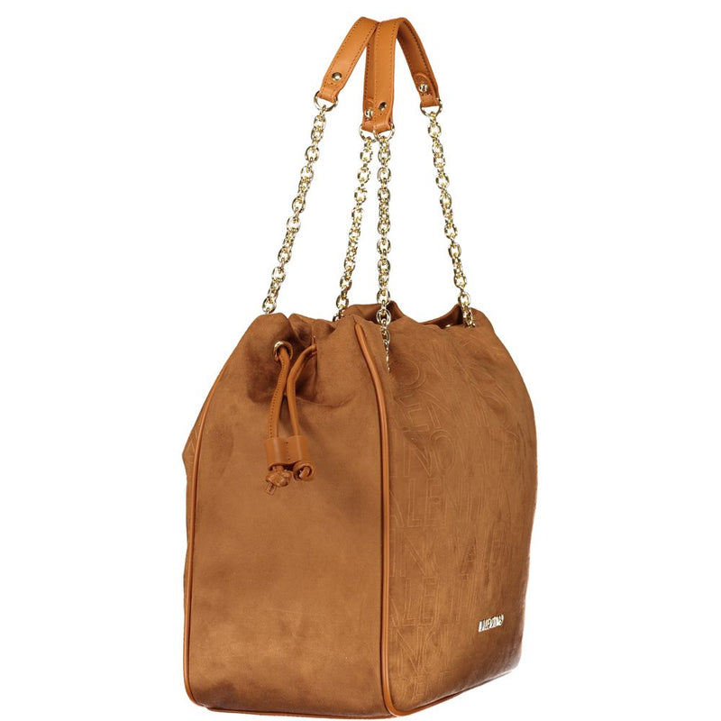 Mario Valentino Brown Polyurethane Women's Shoulder Bag