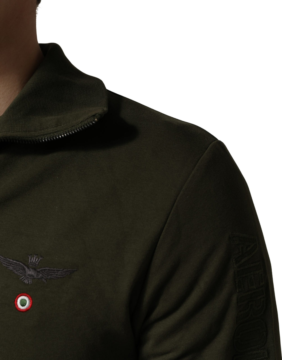 Aeronautica Militare Military Green Half Zip Sweatshirt