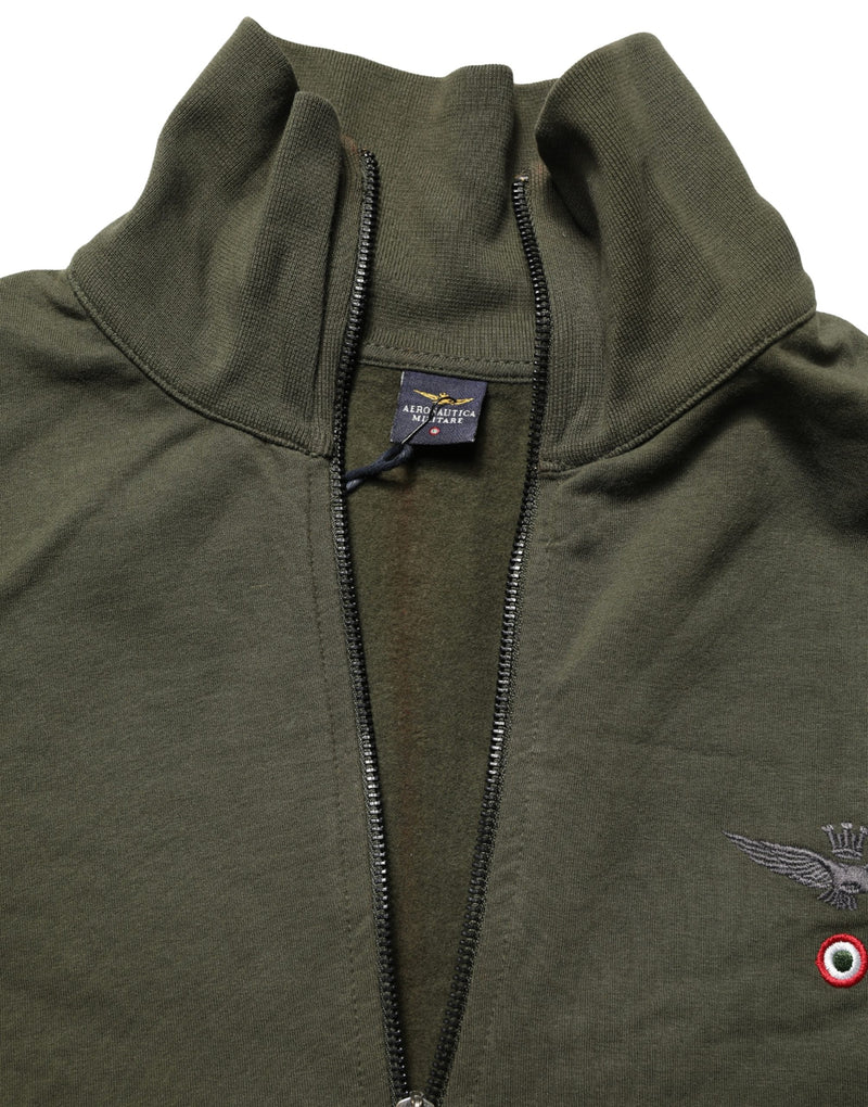 Aeronautica Militare Military Green Half Zip Sweatshirt