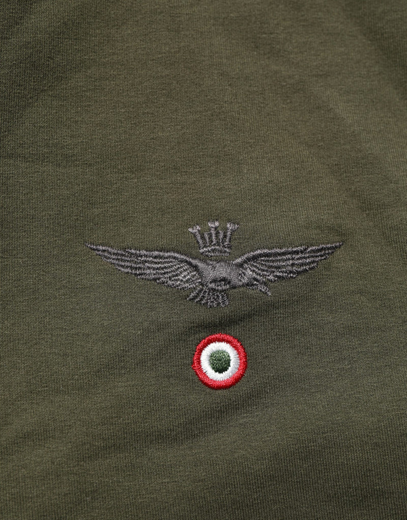 Aeronautica Militare Military Green Half Zip Sweatshirt