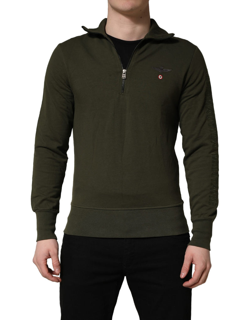 Aeronautica Militare Military Green Half Zip Sweatshirt