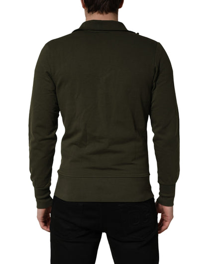 Aeronautica Militare Military Green Half Zip Sweatshirt