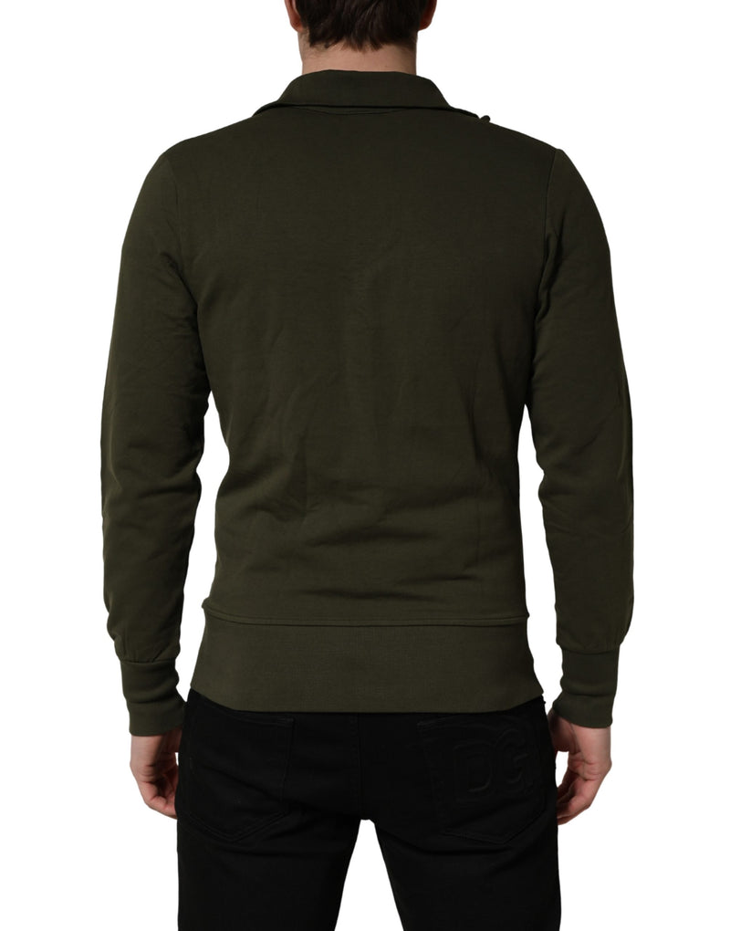 Aeronautica Militare Military Green Half Zip Sweatshirt
