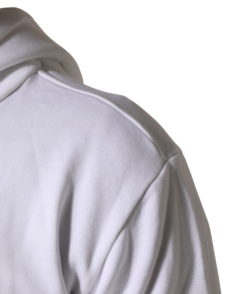 Dolce & Gabbana White Sacred Heart Hooded Sweatshirt Sweater
