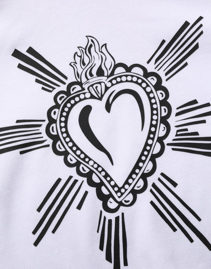 Dolce &amp; Gabbana wit sweatshirt met capuchon en het symbool van het Heilig Hart