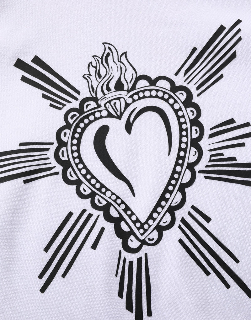 Dolce & Gabbana White Sacred Heart Hooded Sweatshirt Sweater
