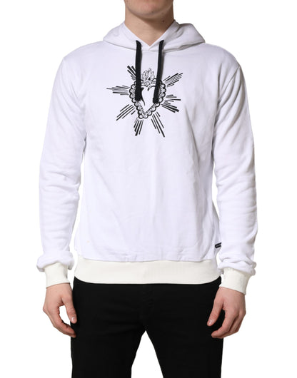 Dolce &amp; Gabbana wit sweatshirt met capuchon en het symbool van het Heilig Hart