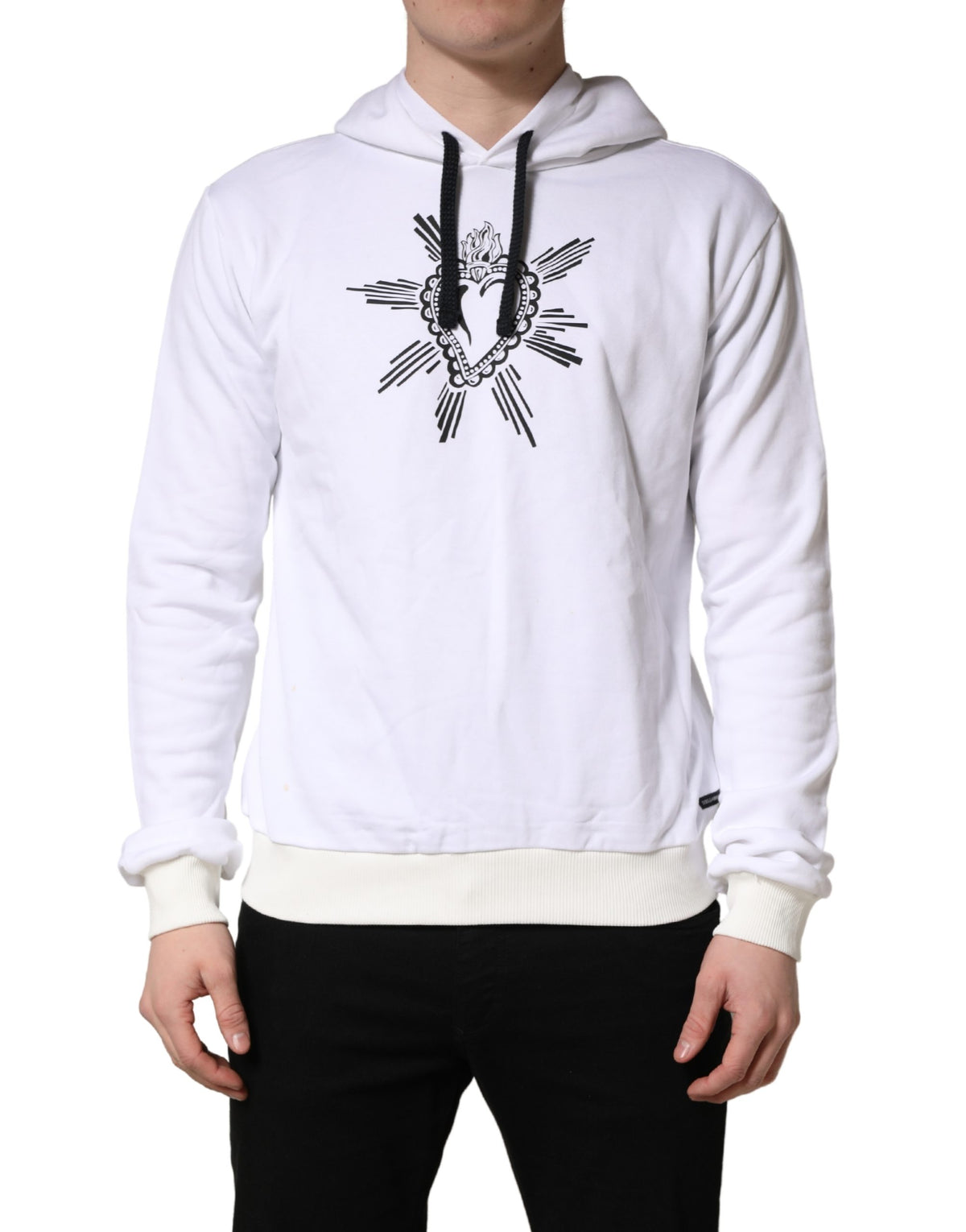 Sweat à capuche blanc à motif Sacré-Cœur de Dolce &amp; Gabbana