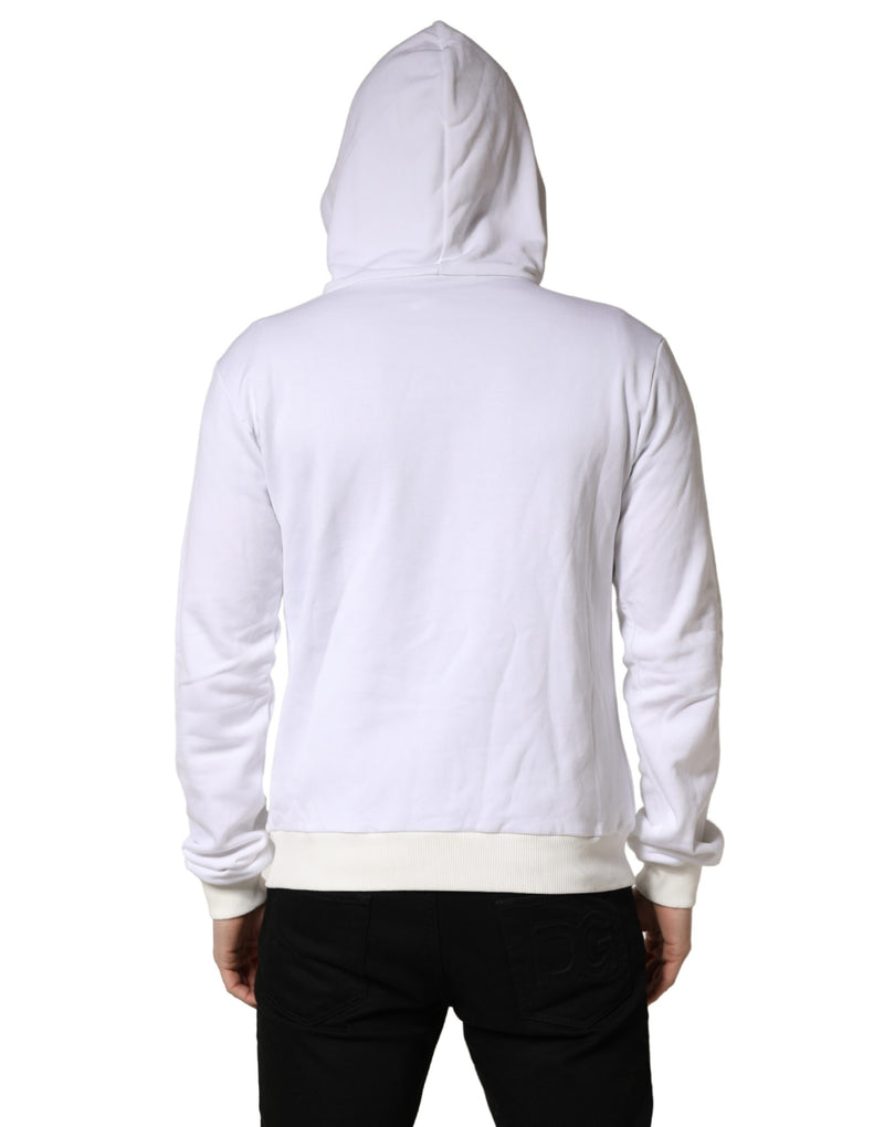 Dolce & Gabbana White Sacred Heart Hooded Sweatshirt Sweater