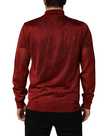 Pull-over à col roulé rouge à manches longues Dolce & Gabbana