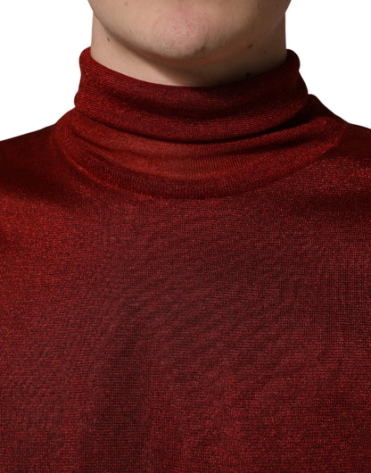 Pull-over à col roulé rouge à manches longues Dolce & Gabbana