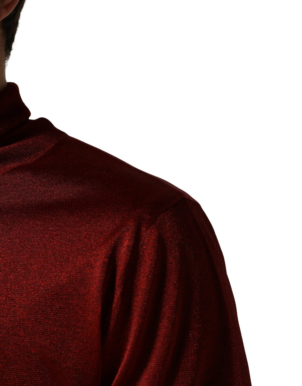 Dolce & Gabbana Red Long Sleeve TurtleNeck Pullover Sweater