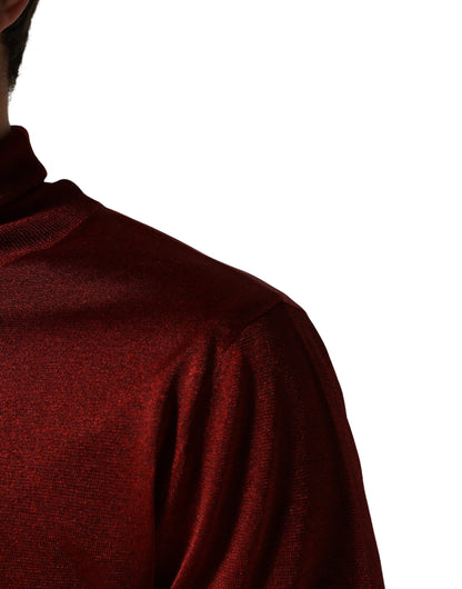 Pull-over à col roulé rouge à manches longues Dolce & Gabbana