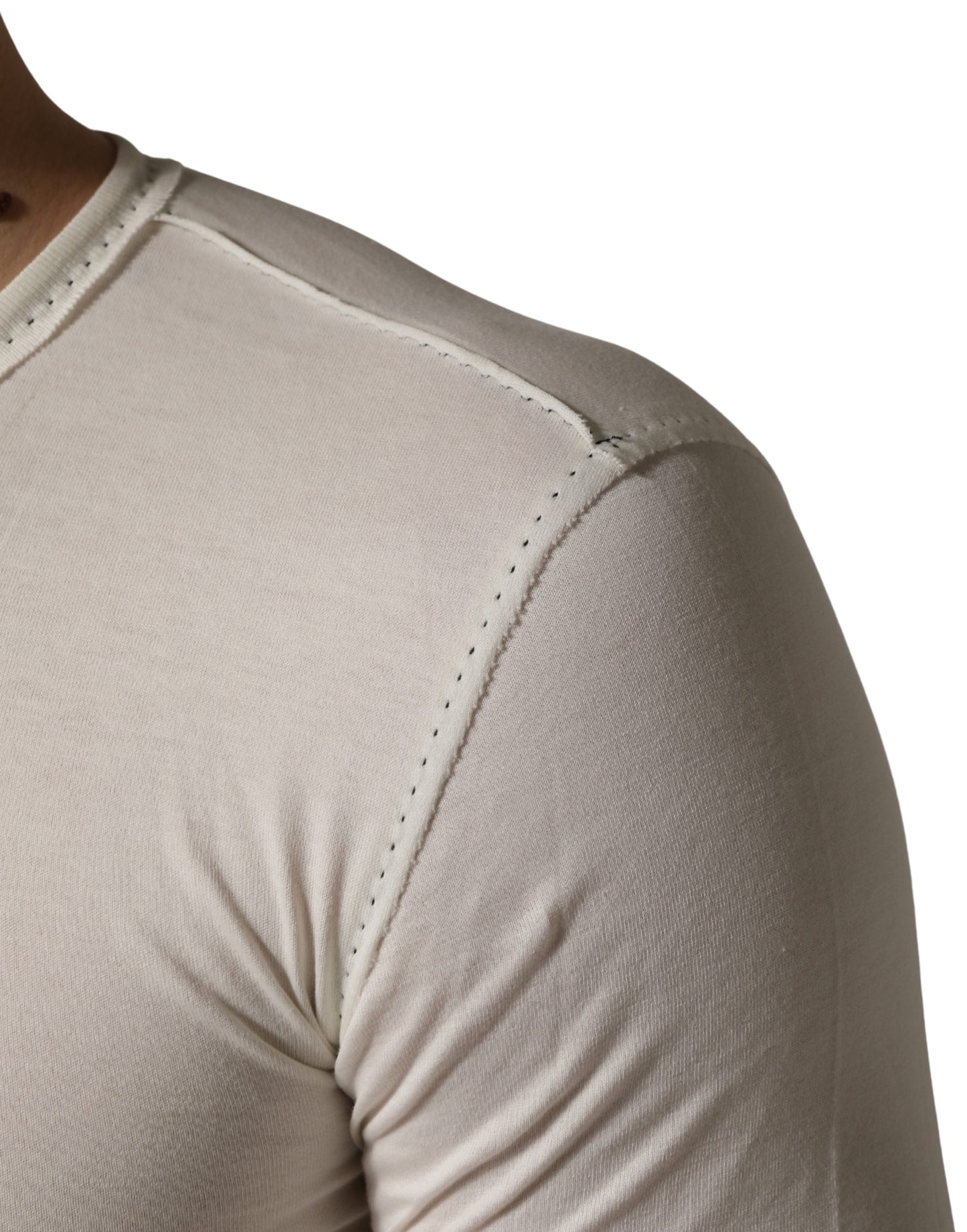 Pull-over Henley à manches longues blanc Dolce & Gabbana