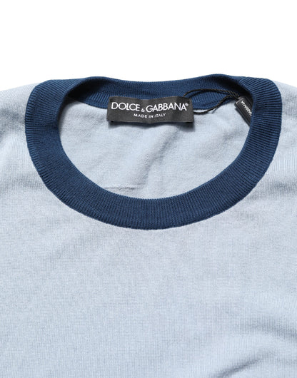 Dolce & Gabbana Blauwe Pullover met Lange Mouwen en Ronde Hals