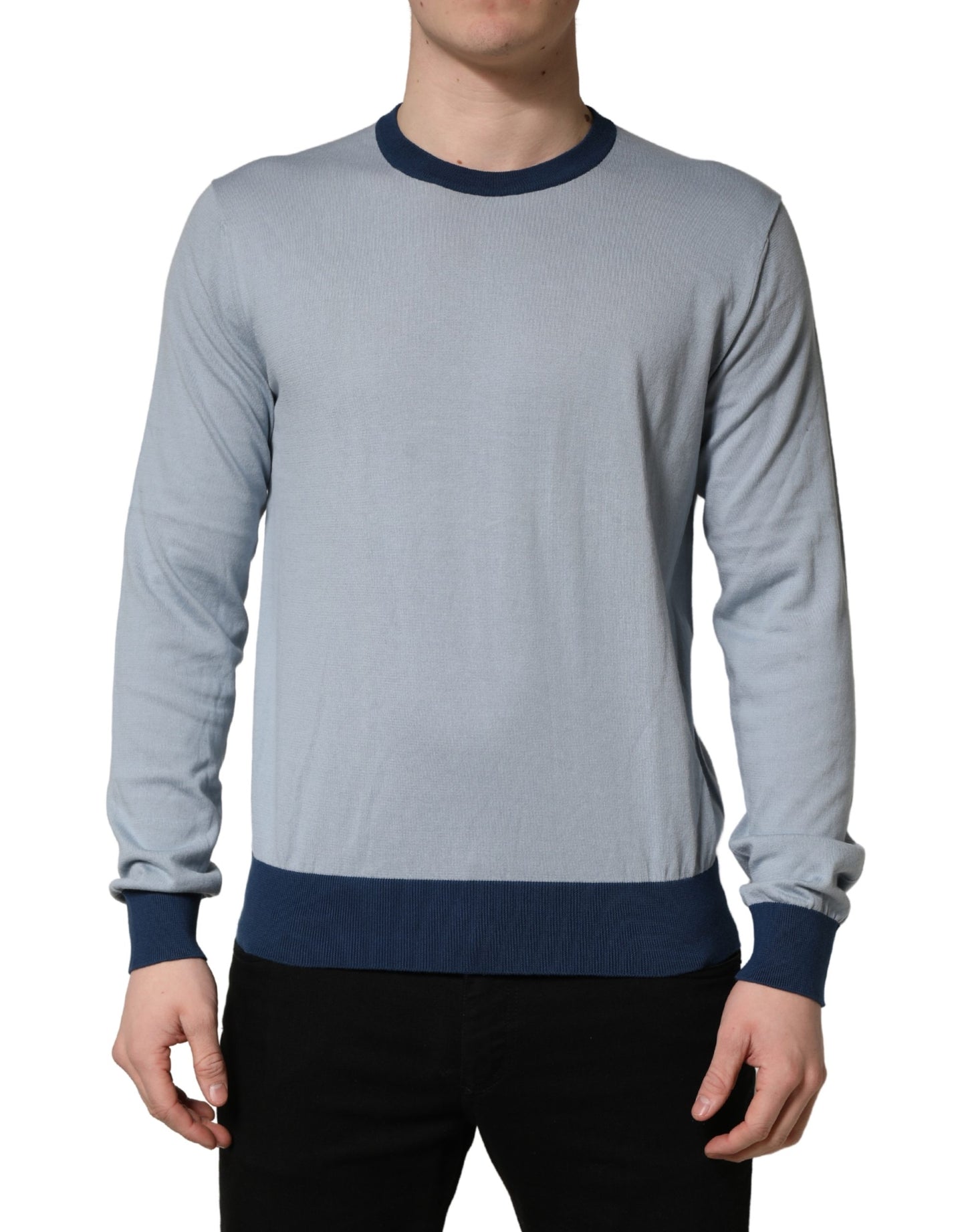 Dolce & Gabbana Blauwe Pullover met Lange Mouwen en Ronde Hals