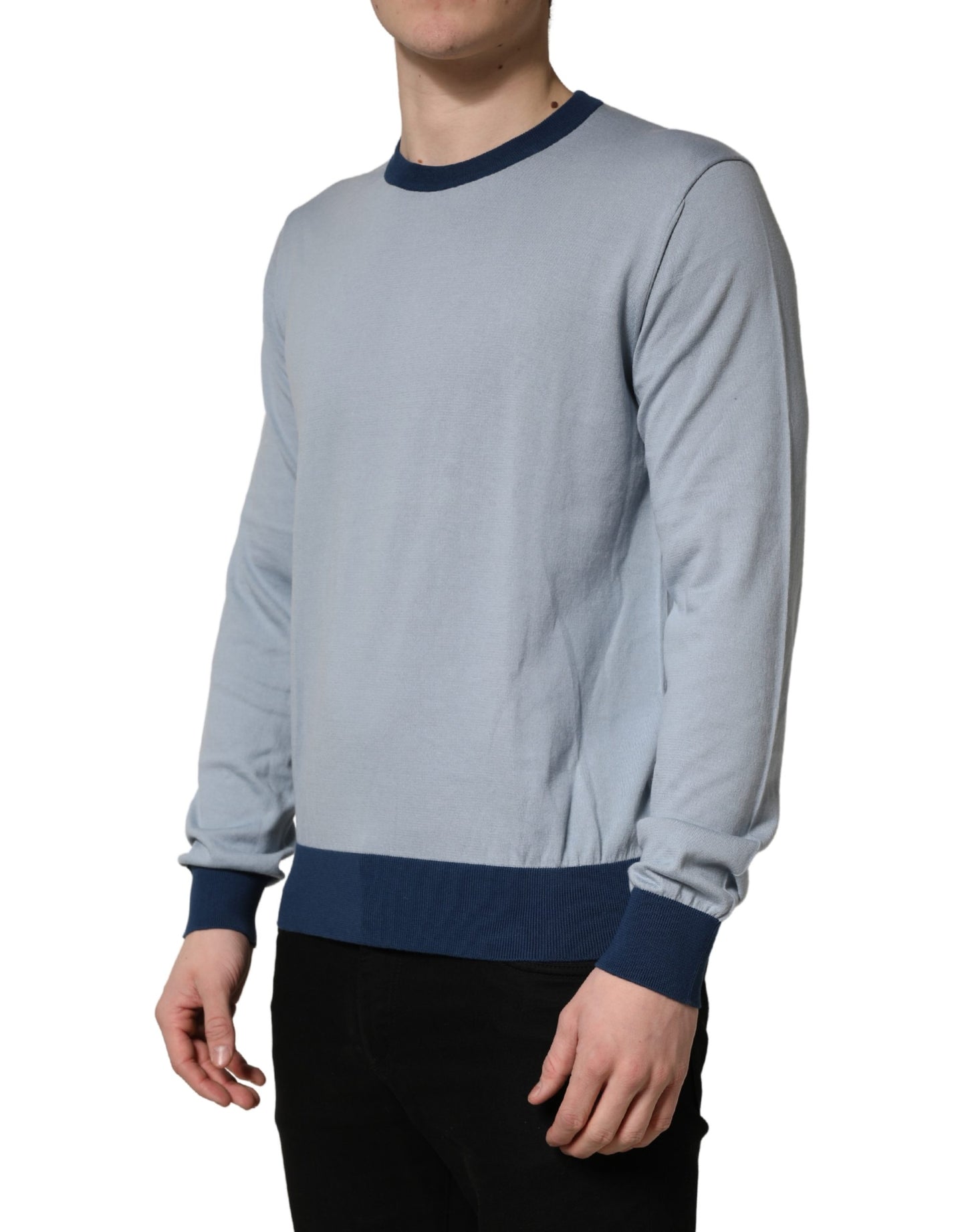 Dolce & Gabbana Blauwe Pullover met Lange Mouwen en Ronde Hals