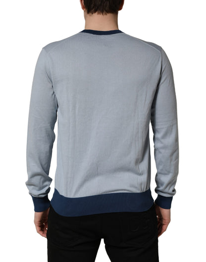 Dolce & Gabbana Blauwe Pullover met Lange Mouwen en Ronde Hals