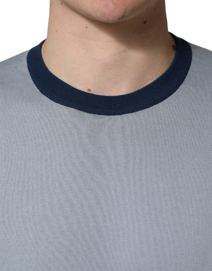 Dolce & Gabbana Blauwe Pullover met Lange Mouwen en Ronde Hals