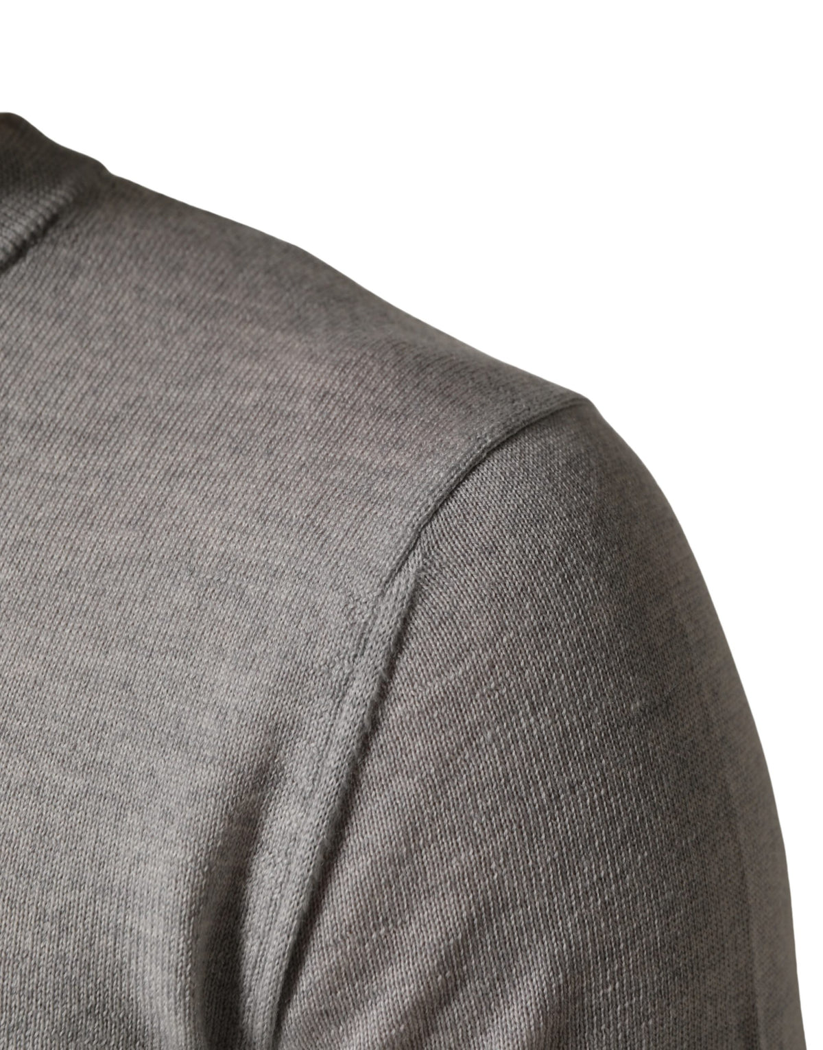 Pull Dolce & Gabbana gris à manches longues et col ras du cou