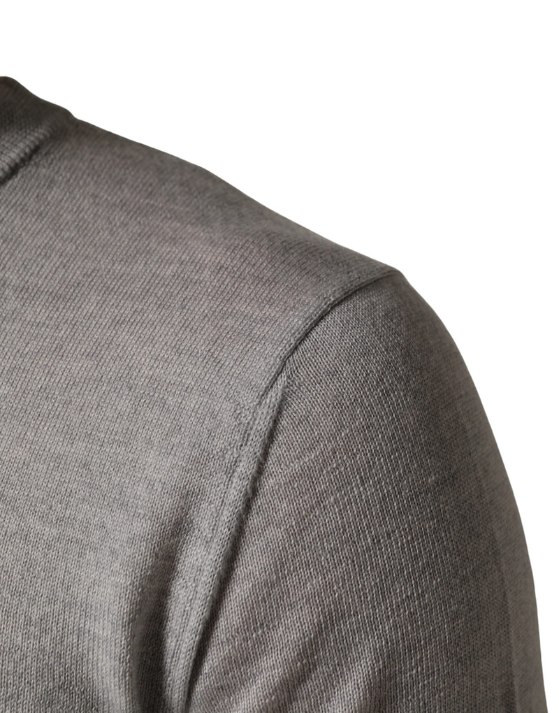 Dolce & Gabbana Grijze Trui met Lange Mouwen en Ronde Hals