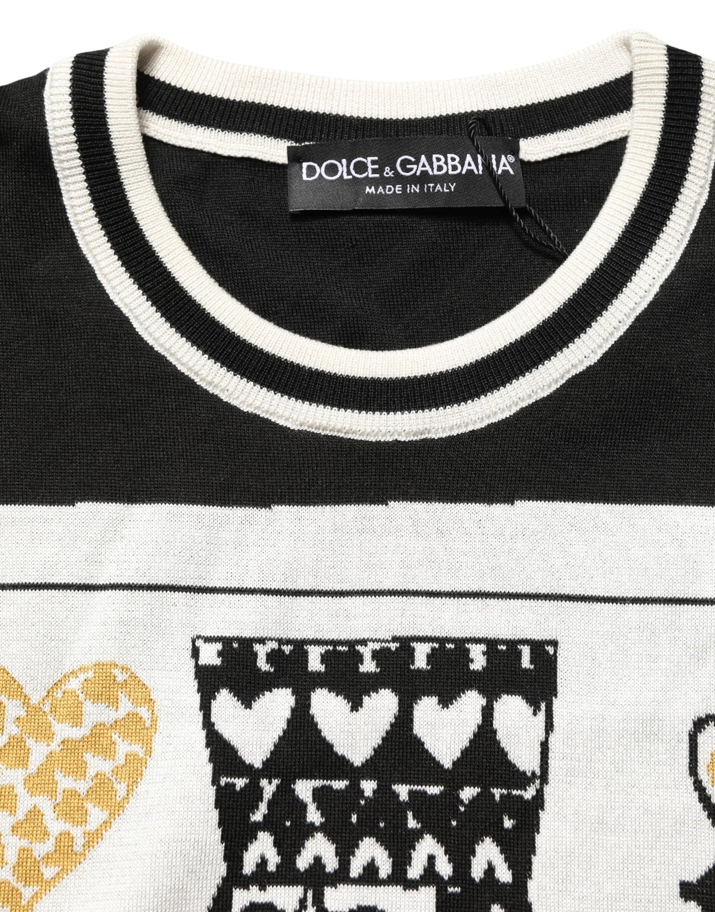 Pull ras du cou Dolce & Gabbana Homme King Of Hearts Noir