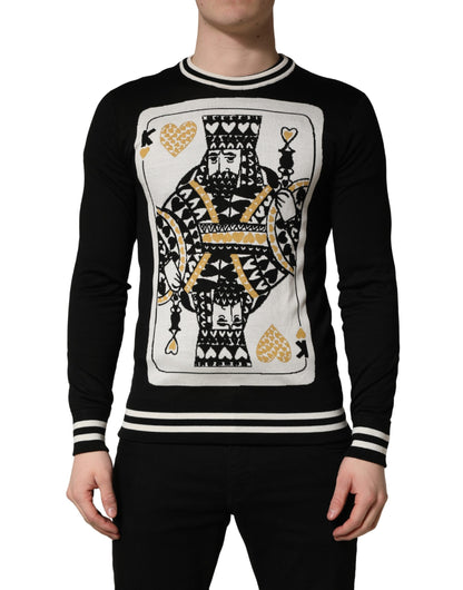 Pull ras du cou Dolce & Gabbana Homme King Of Hearts Noir