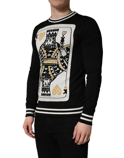 Pull ras du cou Dolce & Gabbana Homme King Of Hearts Noir