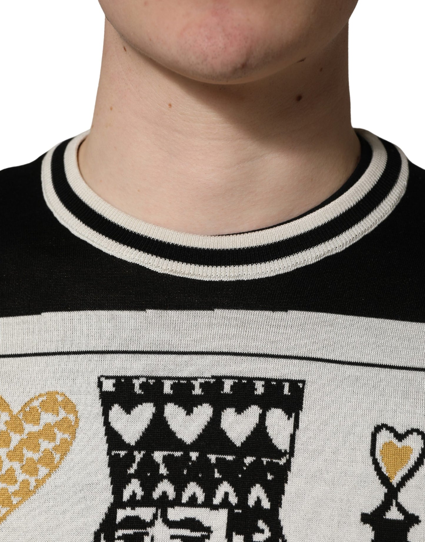 Pull ras du cou Dolce & Gabbana Homme King Of Hearts Noir