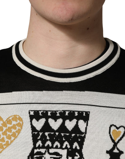 Pull ras du cou Dolce & Gabbana Homme King Of Hearts Noir