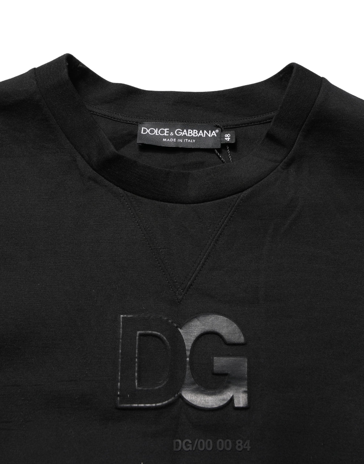 Dolce & Gabbana Pull Homme Col Rond en Coton Noir DG