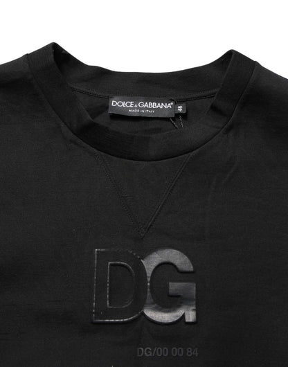 Dolce & Gabbana Pull Homme Col Rond en Coton Noir DG