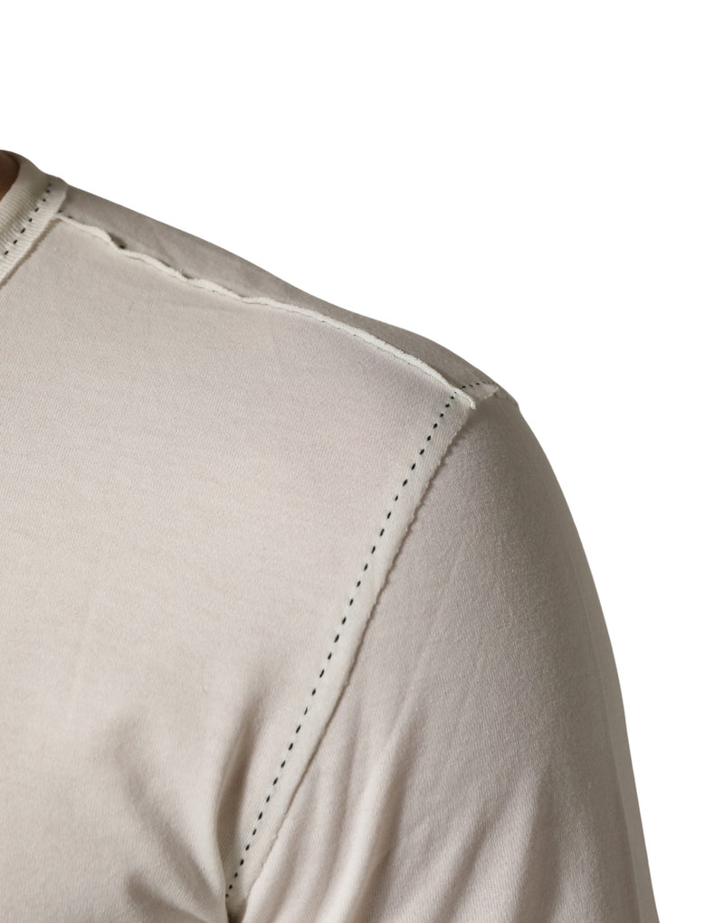 Pull-over Henley à manches longues blanc Dolce & Gabbana