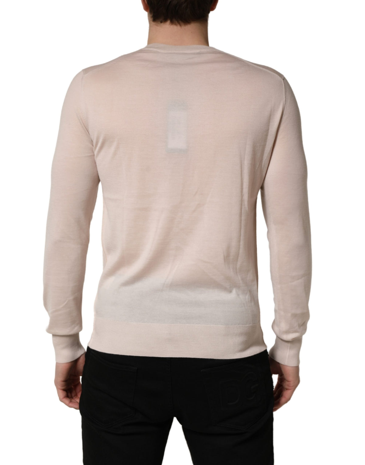 Dolce & Gabbana Pull Homme Col V Cachemire Beige