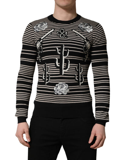 Dolce & Gabbana Pull ras du cou rayé en cachemire multicolore