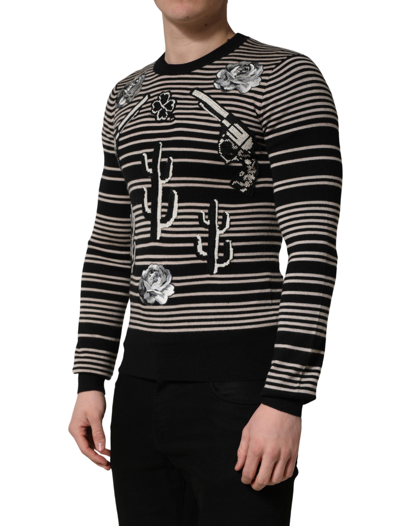 Dolce & Gabbana Pull ras du cou rayé en cachemire multicolore