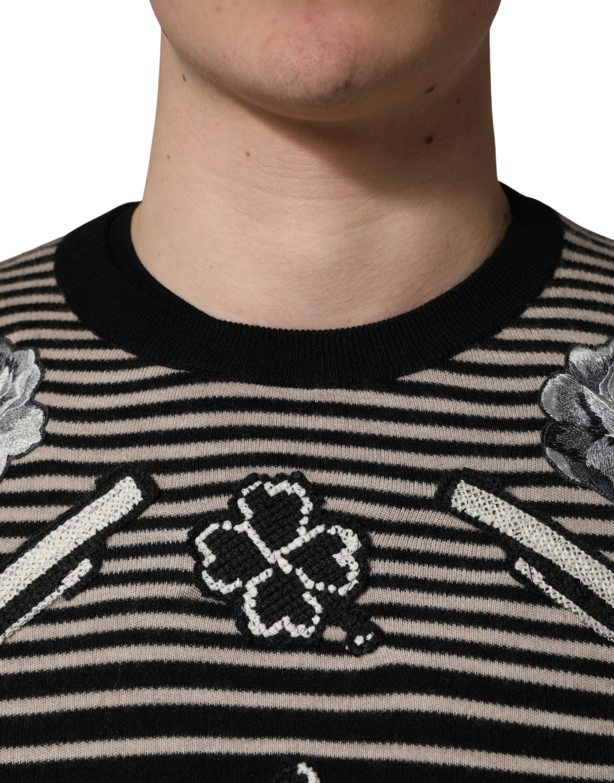 Dolce & Gabbana Pull ras du cou rayé en cachemire multicolore