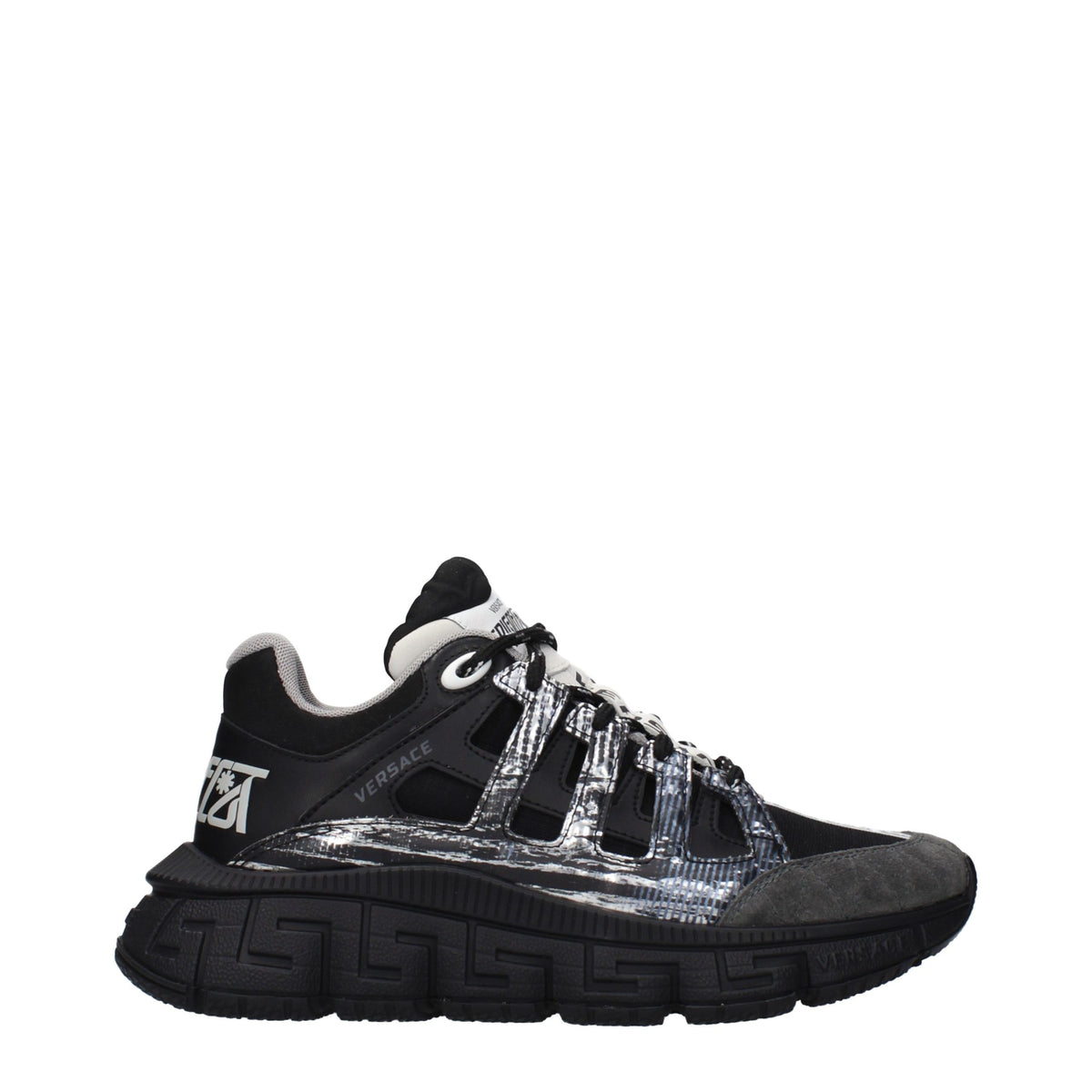 Versace Black Fabric Athletic Sneakers for Women